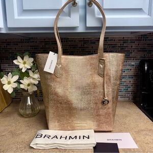 NWT Brahmin Jayden Gold snake purse